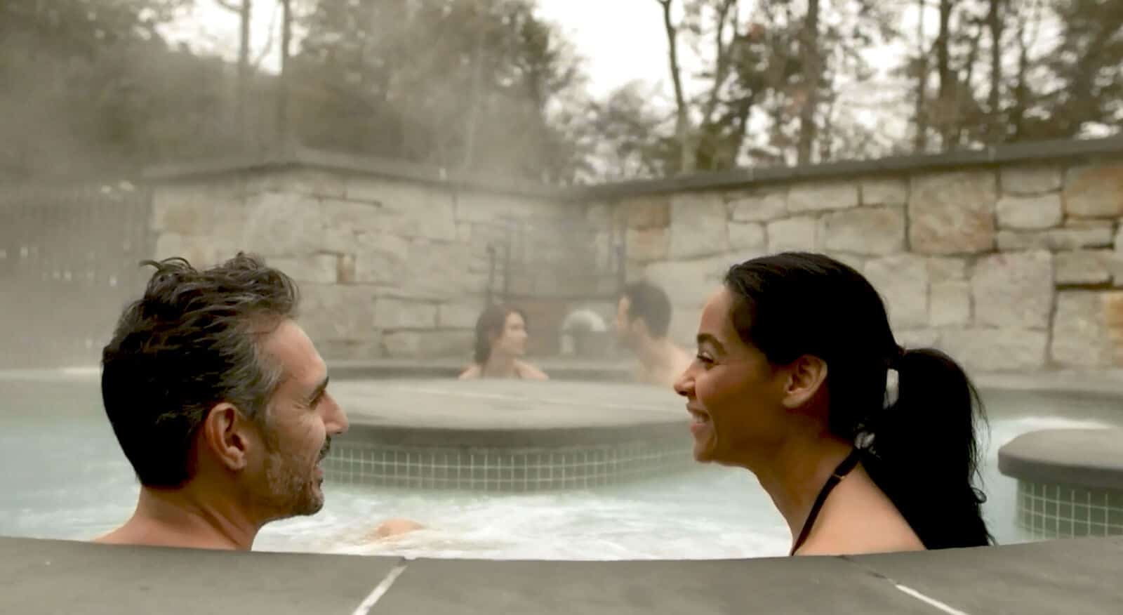 Two Couples in Mineral Pool Romantic Getaways