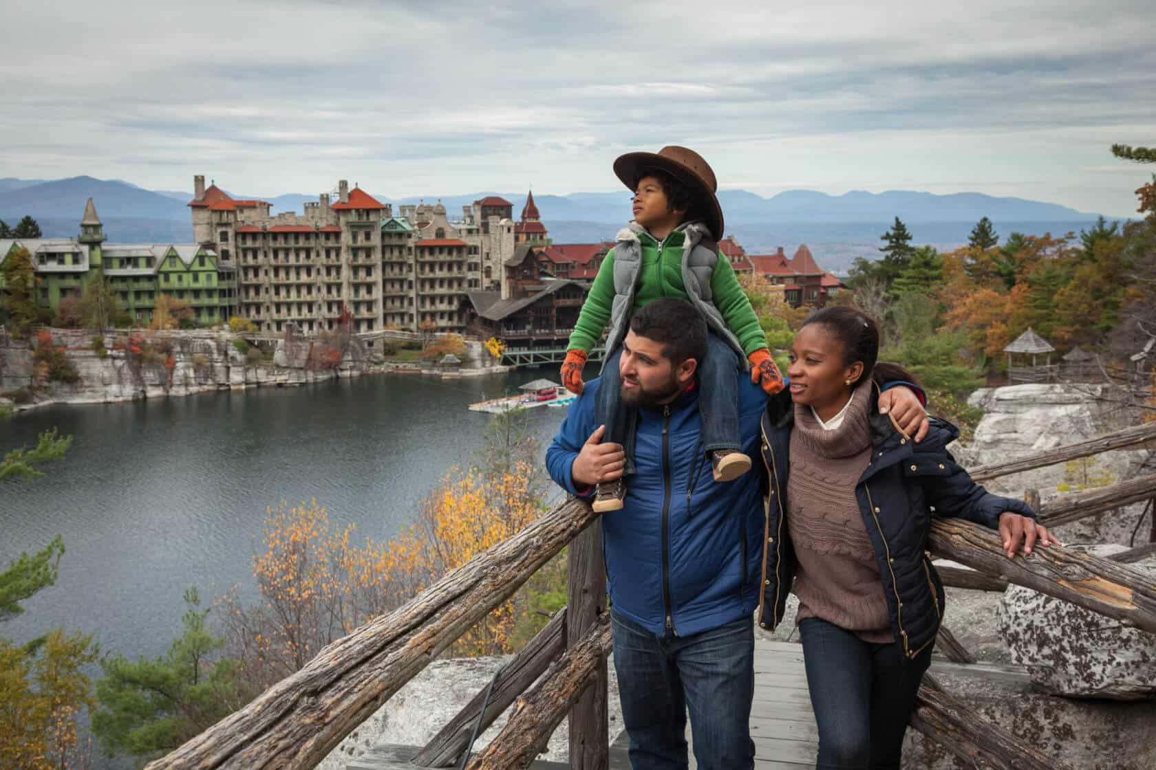 Family at Mohonk in Fall