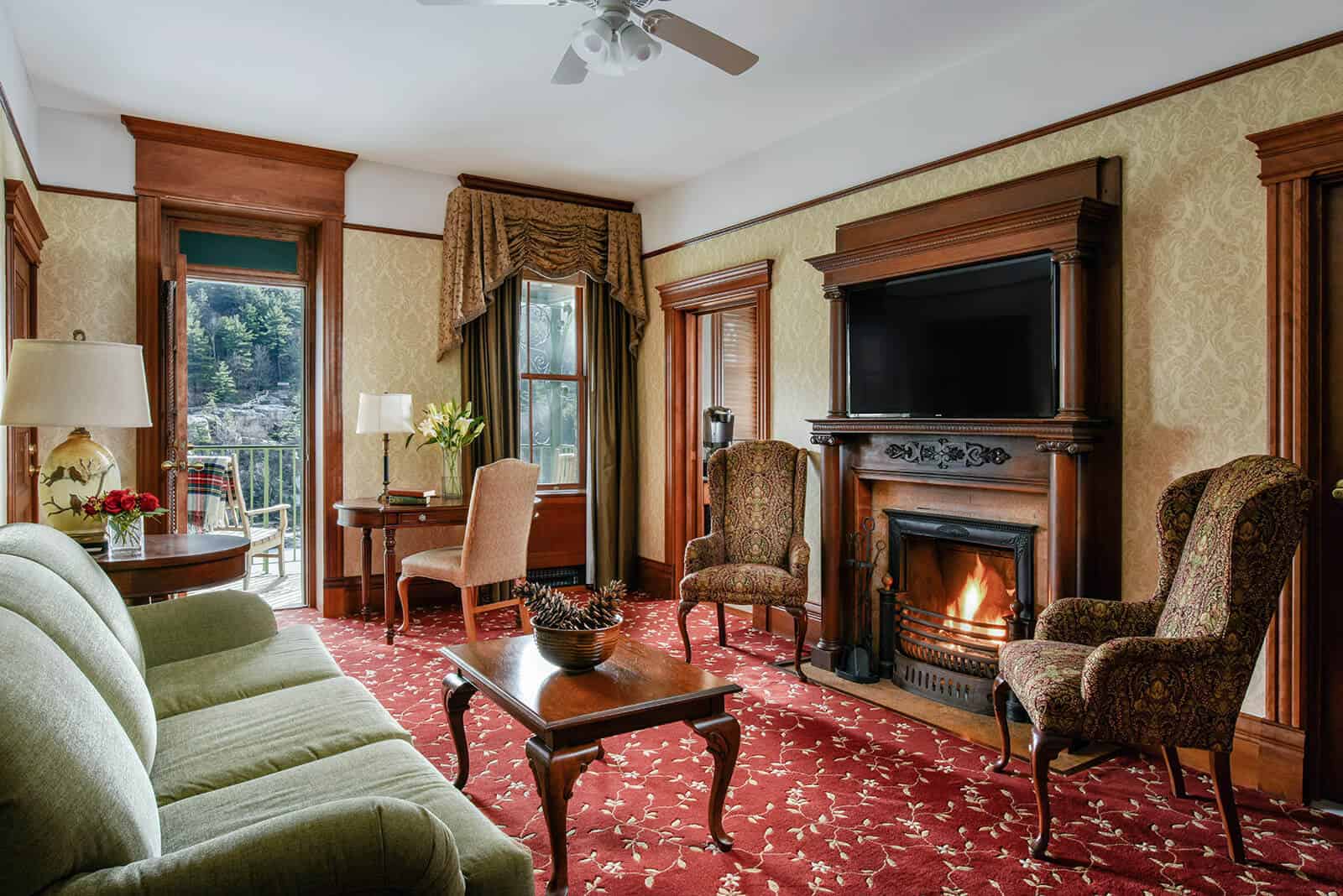 Victorian Lake View Suite Living at Mohonk