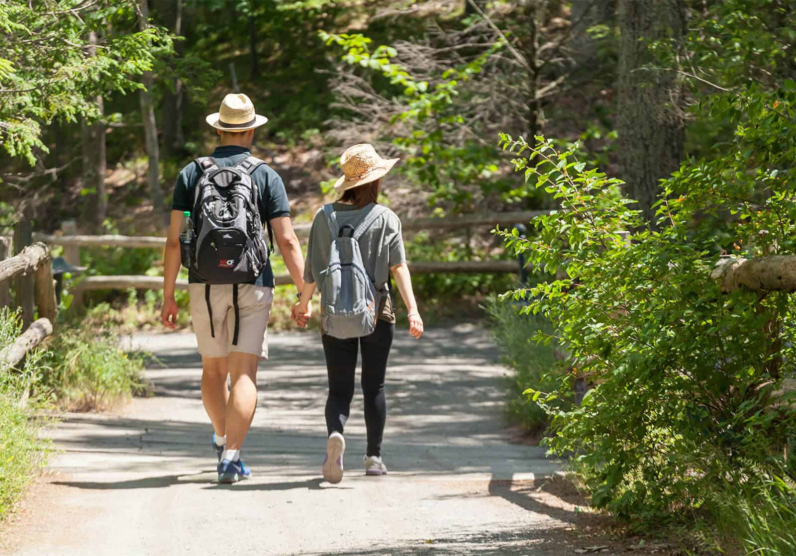 Couple hiking on the trails