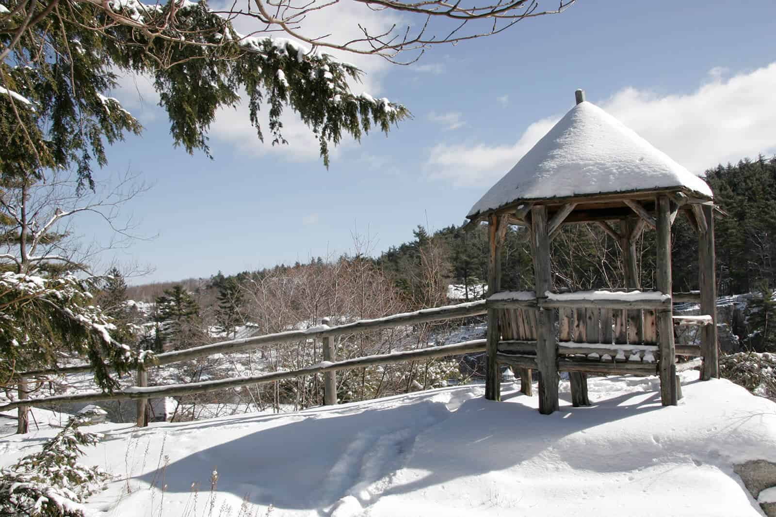 Mohonk summerhouse in the winter