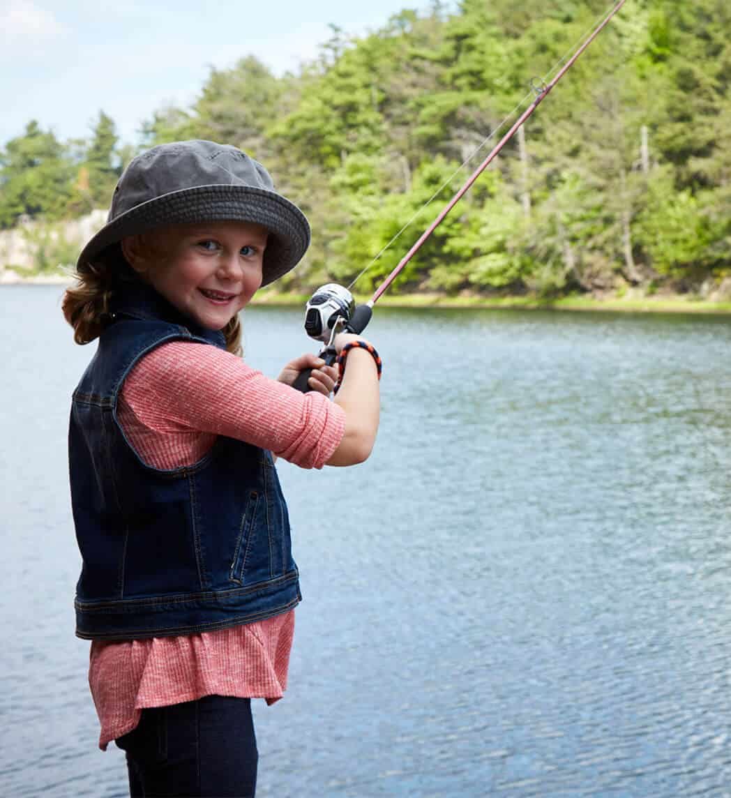 Young girl fishing