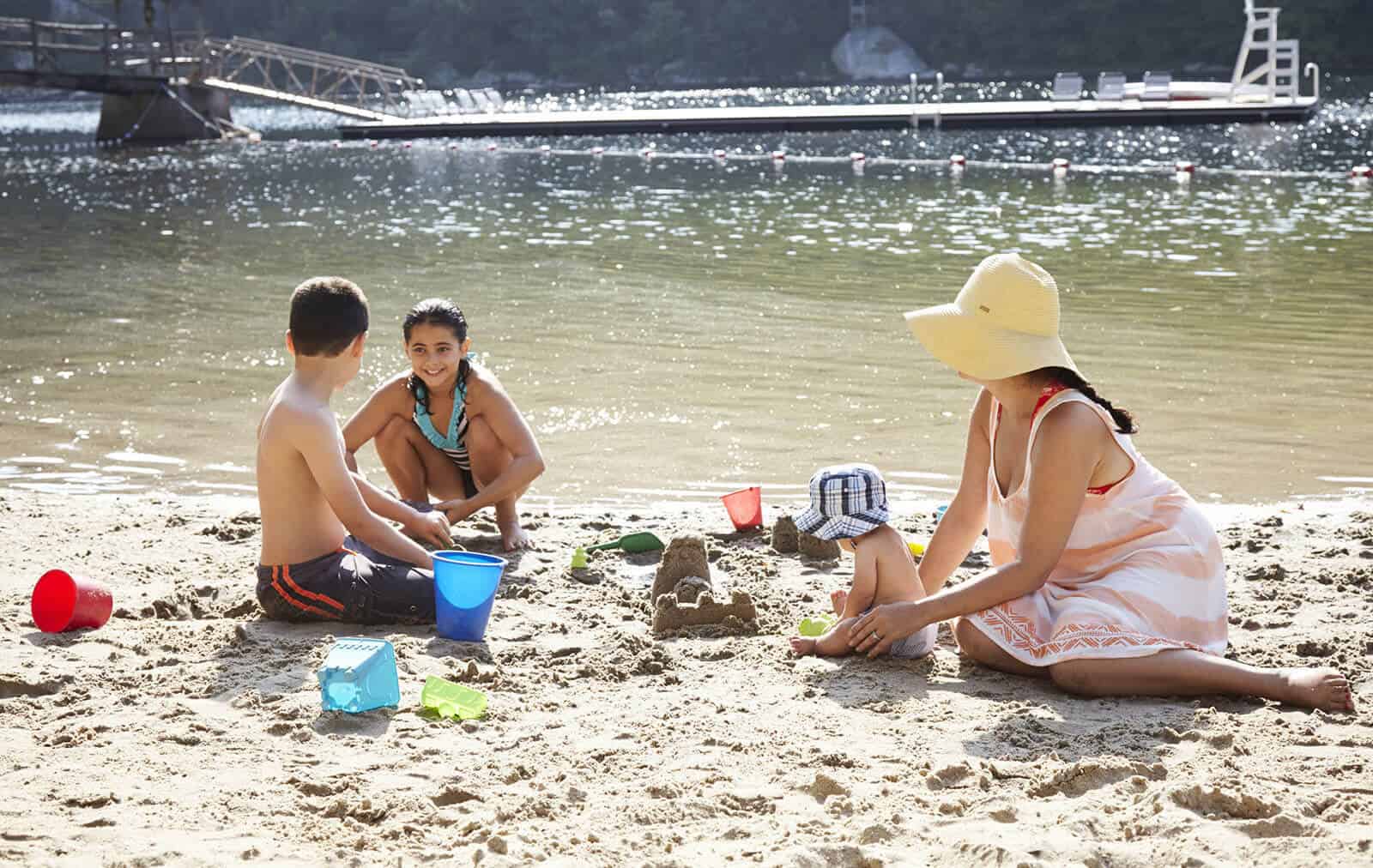 Family Building Sandcastles at Mohonk Lake