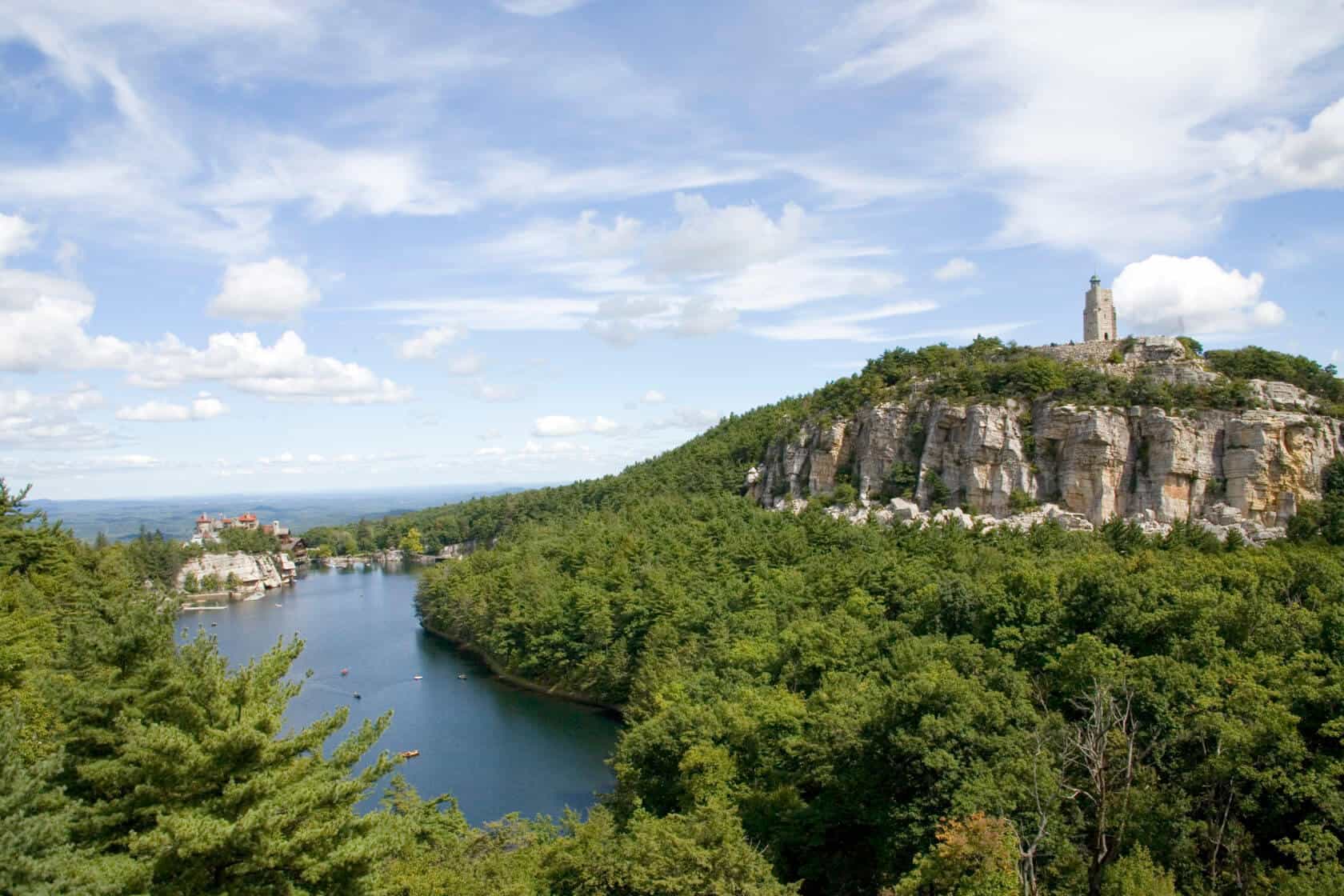 Mohonk View of Sky Top Tower from Eagle Cliff
