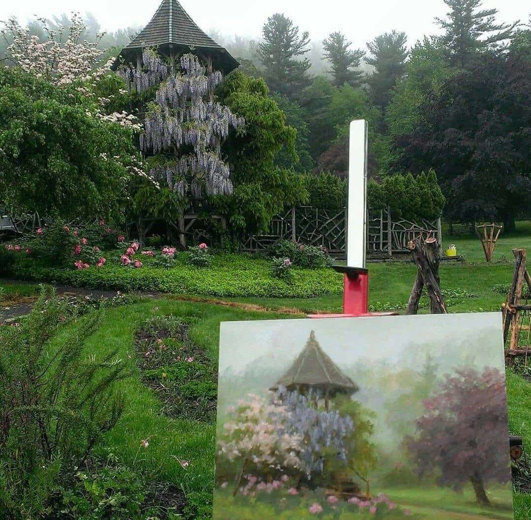 Painting of Mohonk Gardens
