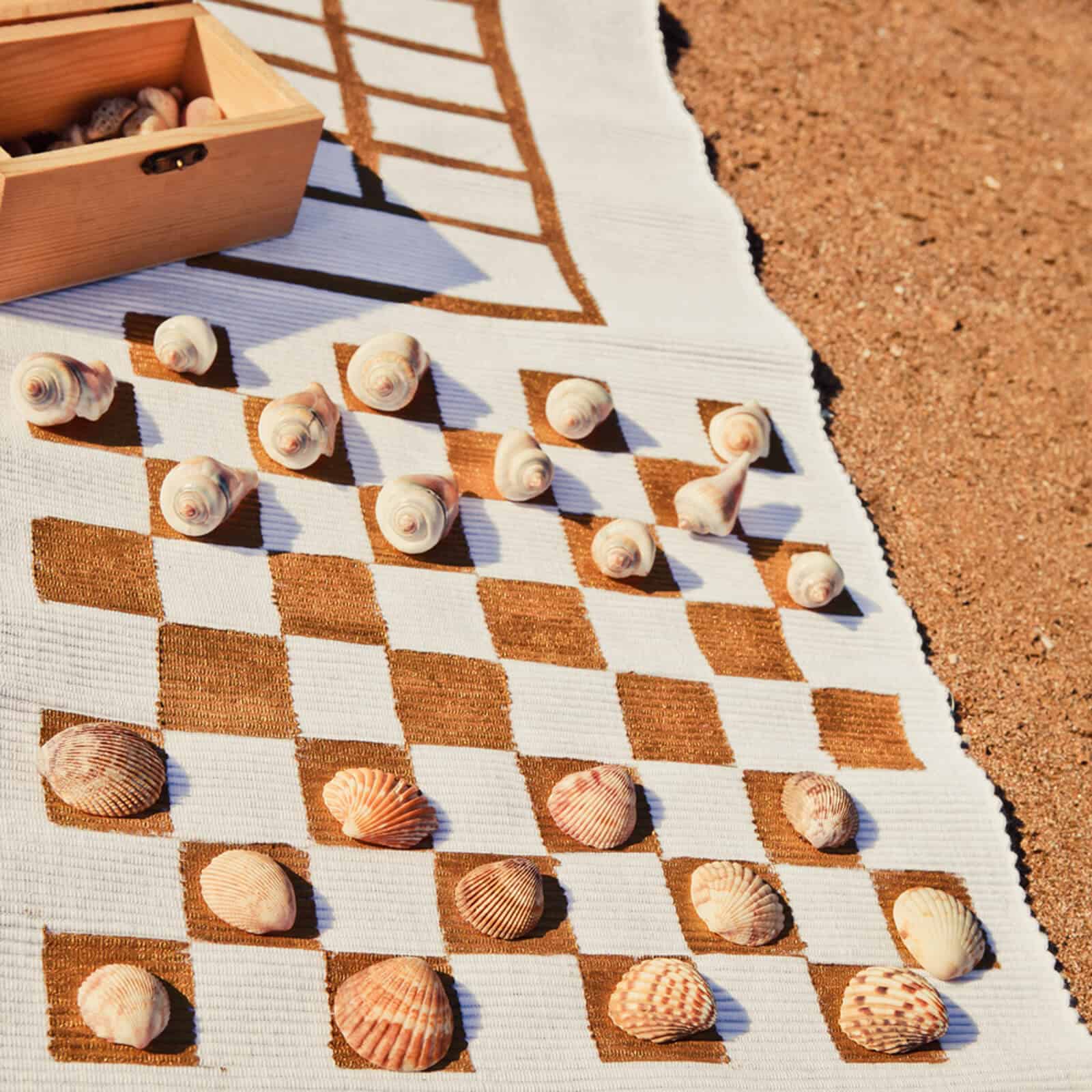 Beach Checkers on Blanket
