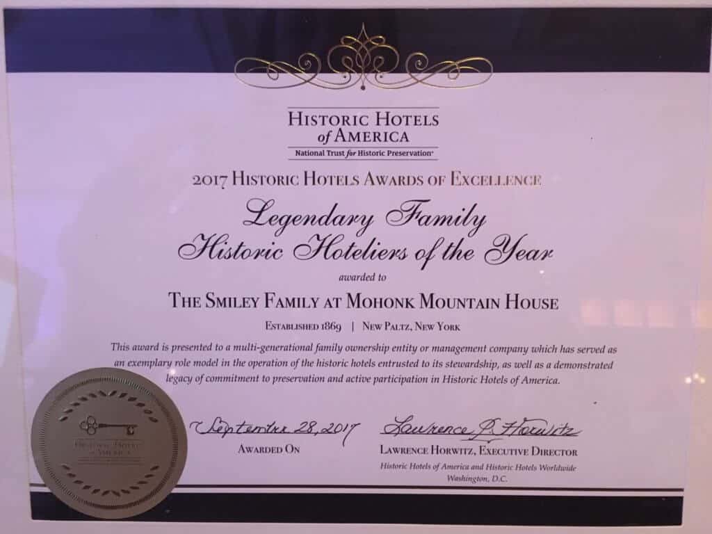 Historic Hotels Of America Award