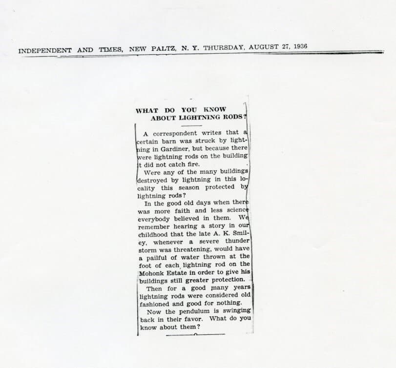 1936 Article On The Lighting Rods