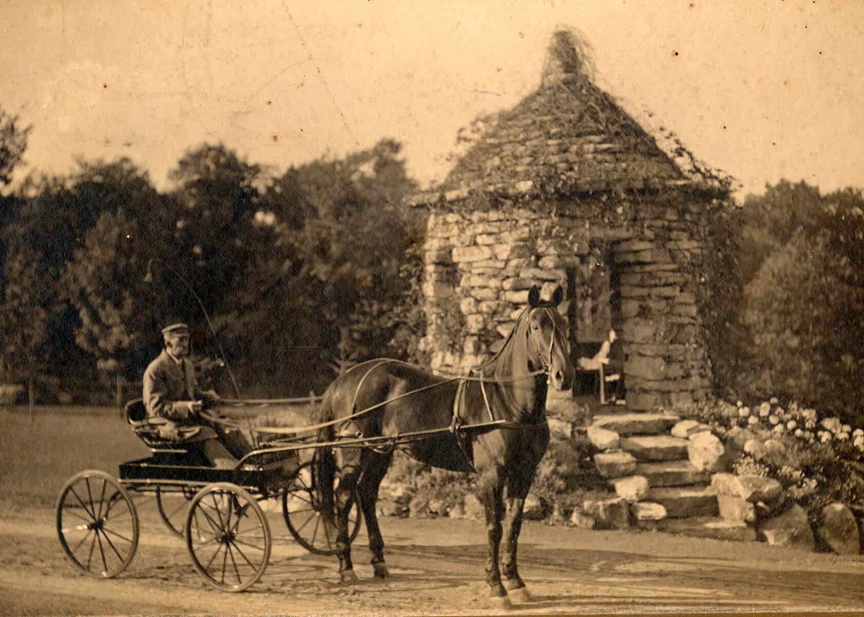 Carriage Ride at Stone Summerhouse ca. 1900