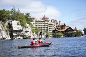 Kayaking boats lake