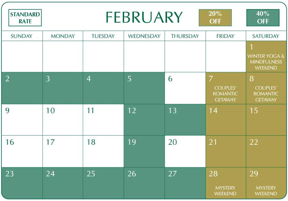 February Calendar at Mohonk Mountain House