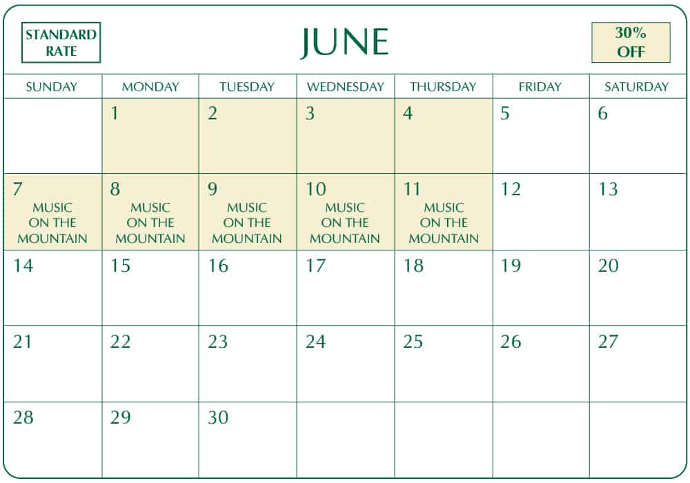 June Calendar at Mohonk Mountain House