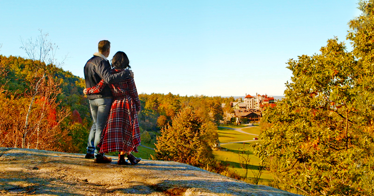 Couple Overlooking Hudson Valley at Mohonk
