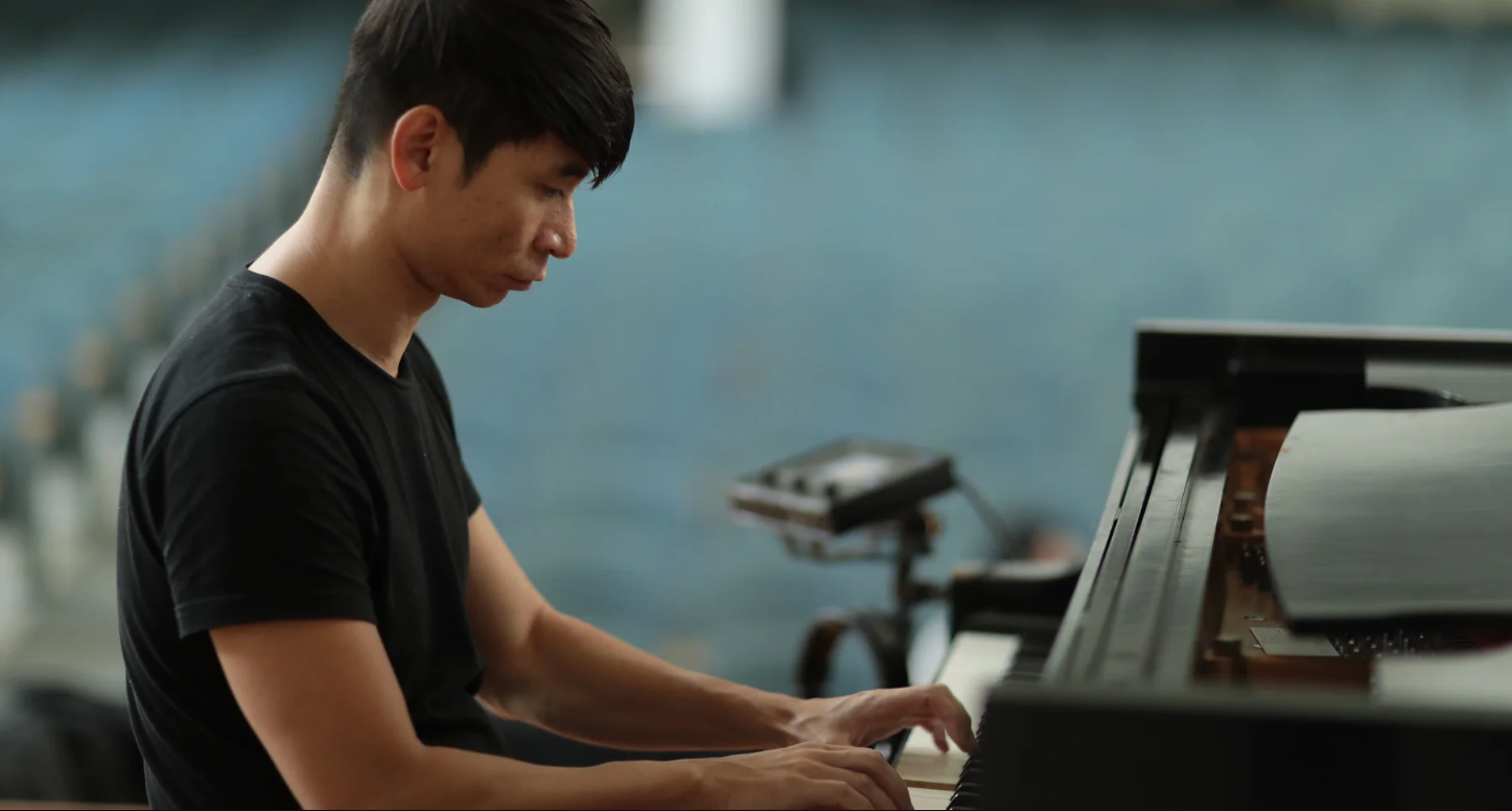 Alex Peh Piano Blue Background