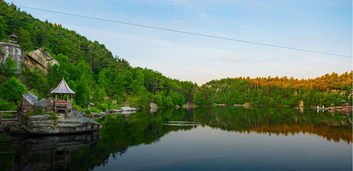 Lake Mohonk and the Lakeside Summerhouse at Mohonk Mountain House