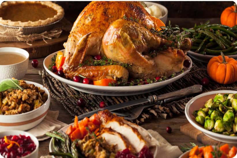 Spread of Thanksgiving Dinner at Mohonk Mountain House