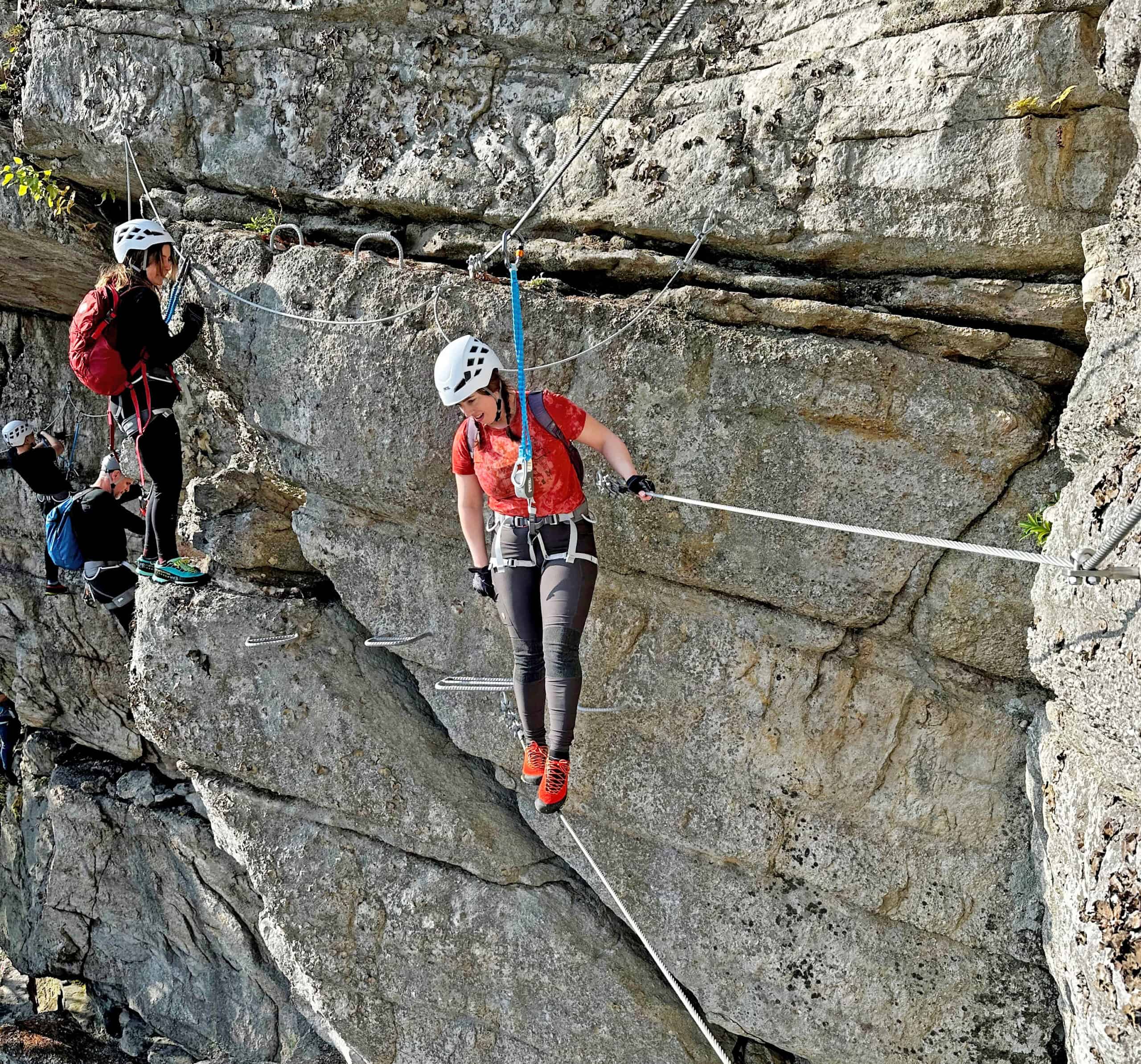 People Challenging Themselves to the Scenic, Pinnacle Ledge Tour