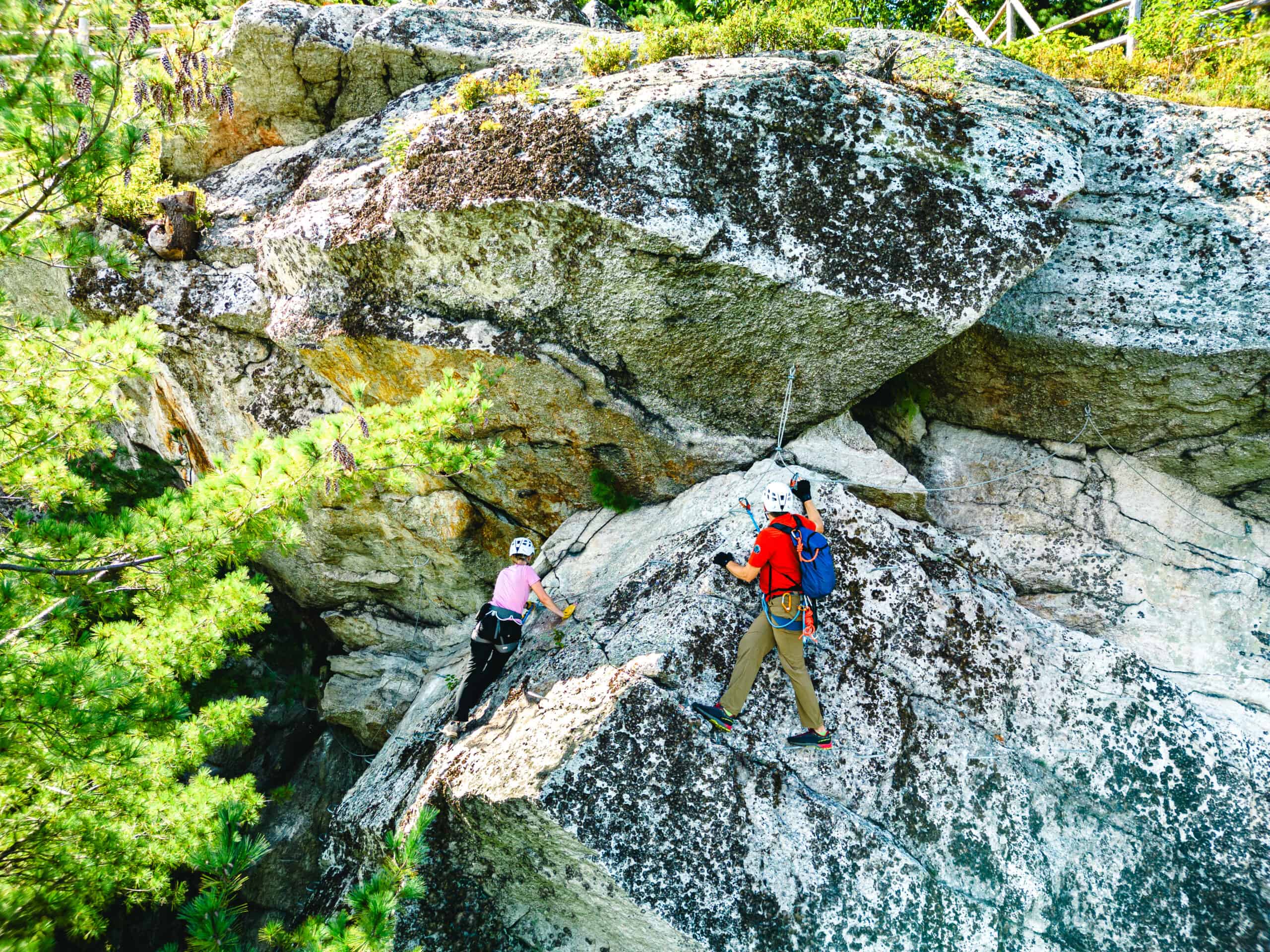 People Experiencing Mohonk's Via Ferrata