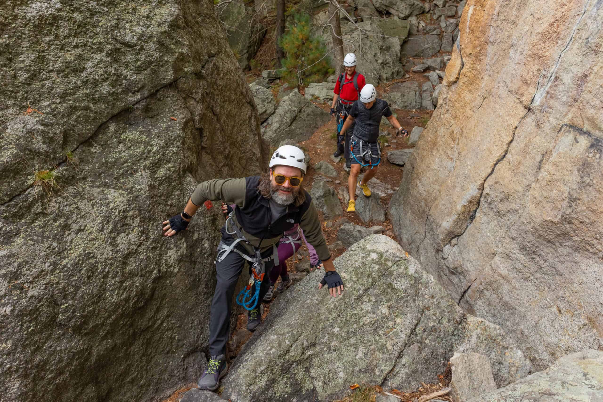 People Being Led on the Pinnacle Ledge Tour at Mohonk