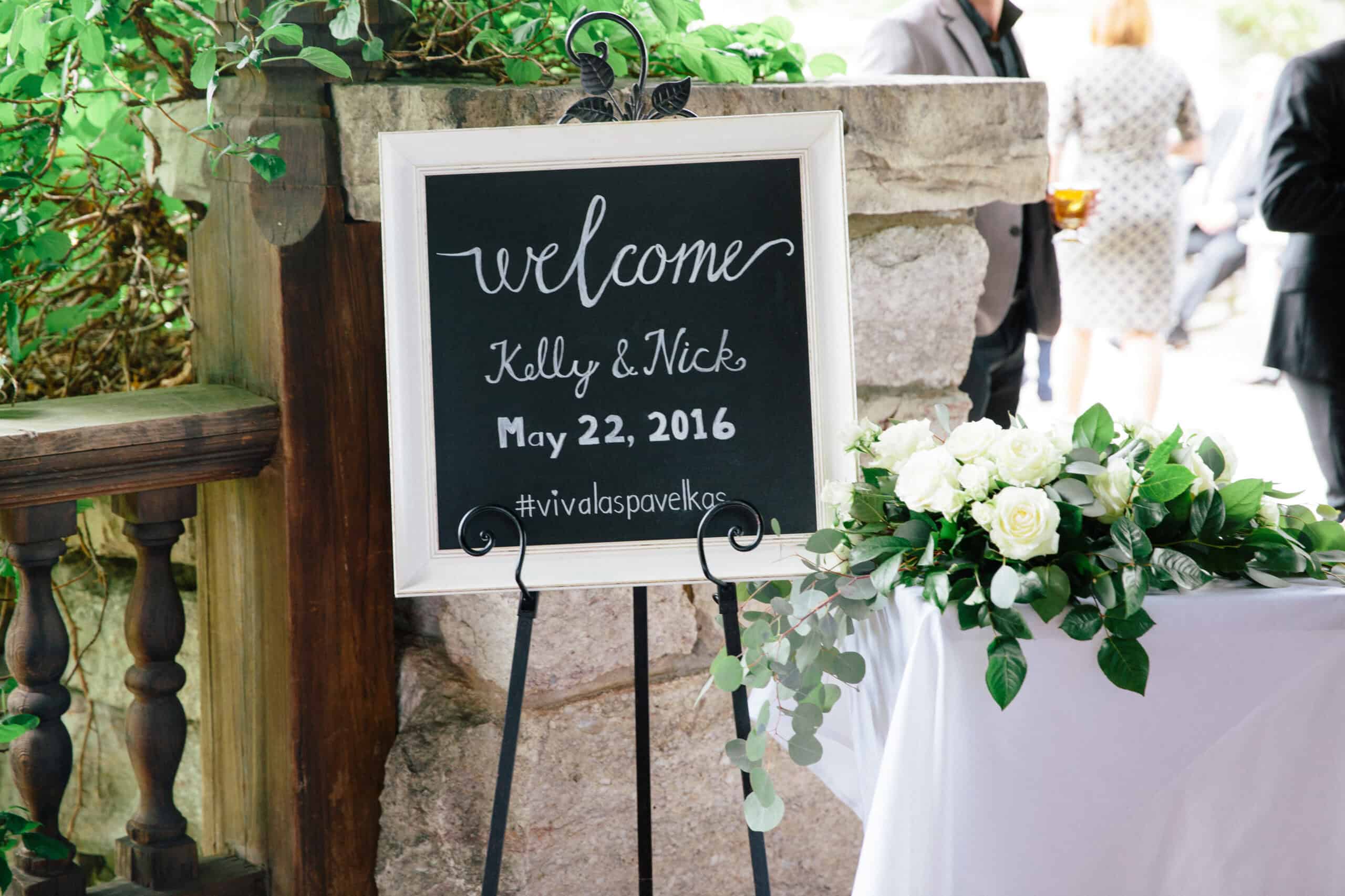 Wedding Photo of Kelly and Nick's Welcome Sign