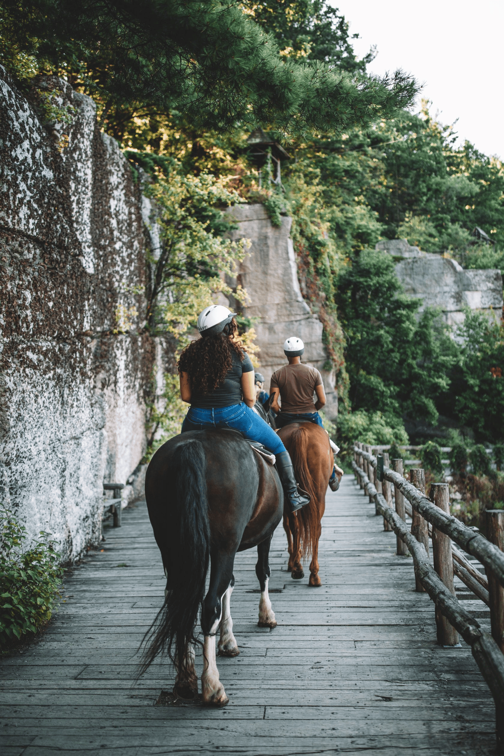 People Enjoying a Private Horseback Trail Ride