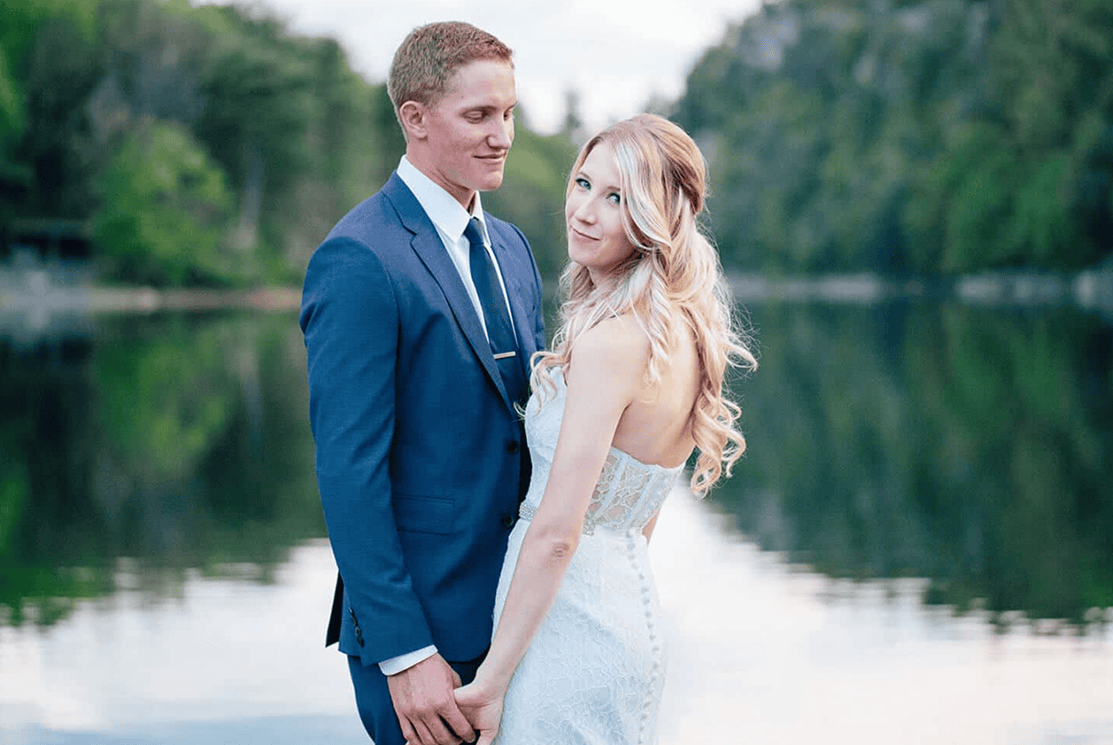 Wedding Photo of Kelly and Nick Near Mohonk Lake