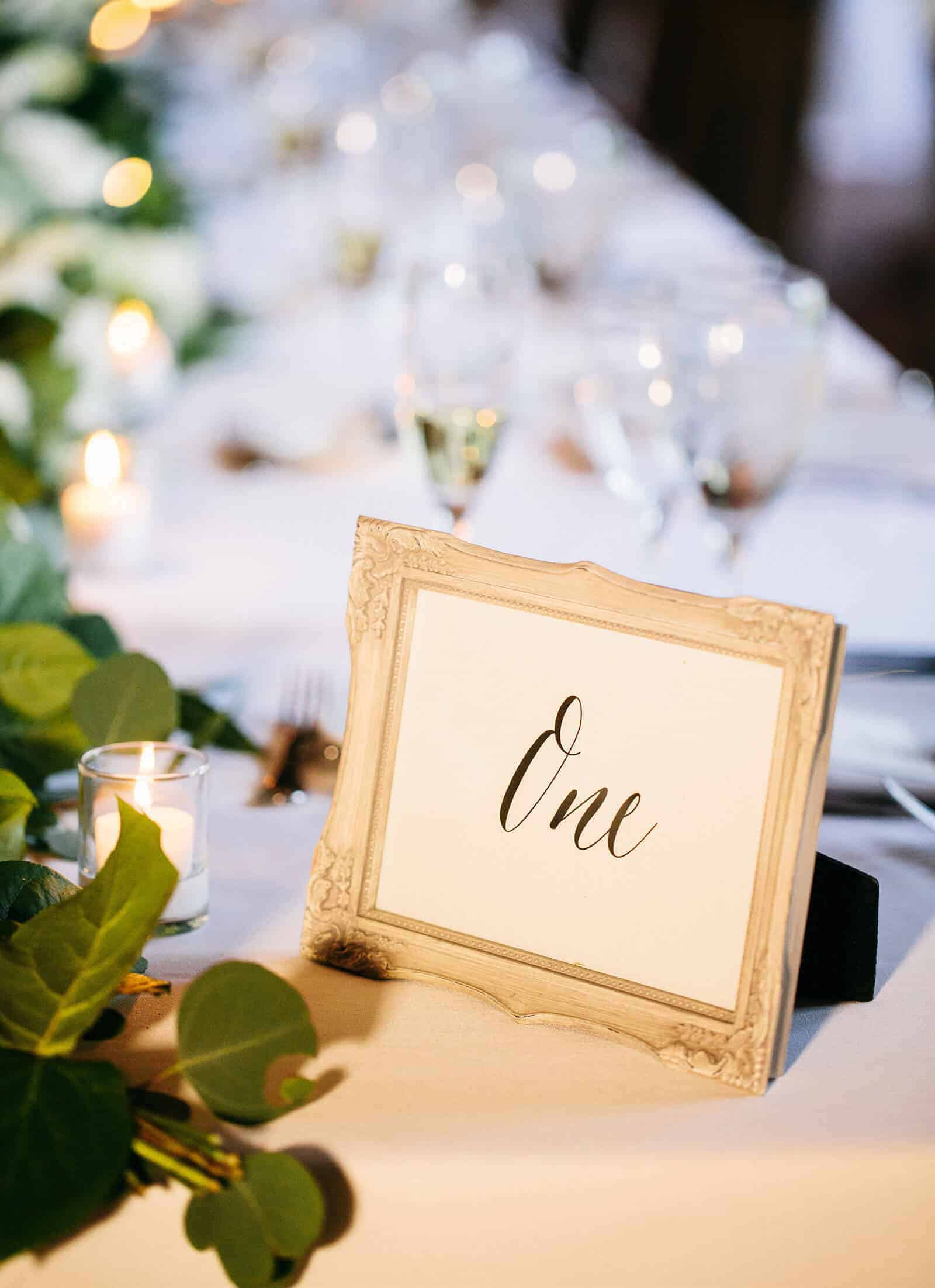 Place Card on a Table at Our Wedding Venue in the Hudson Valley