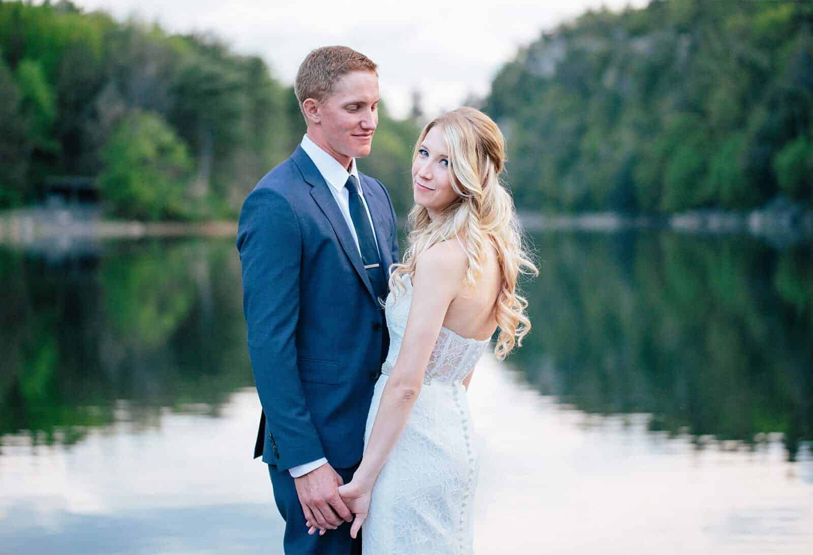 Wedding Photo of Kelly and Nick Near Mohonk Lake