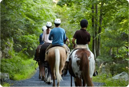 People on a Guided Horseback Tour at Mohonk