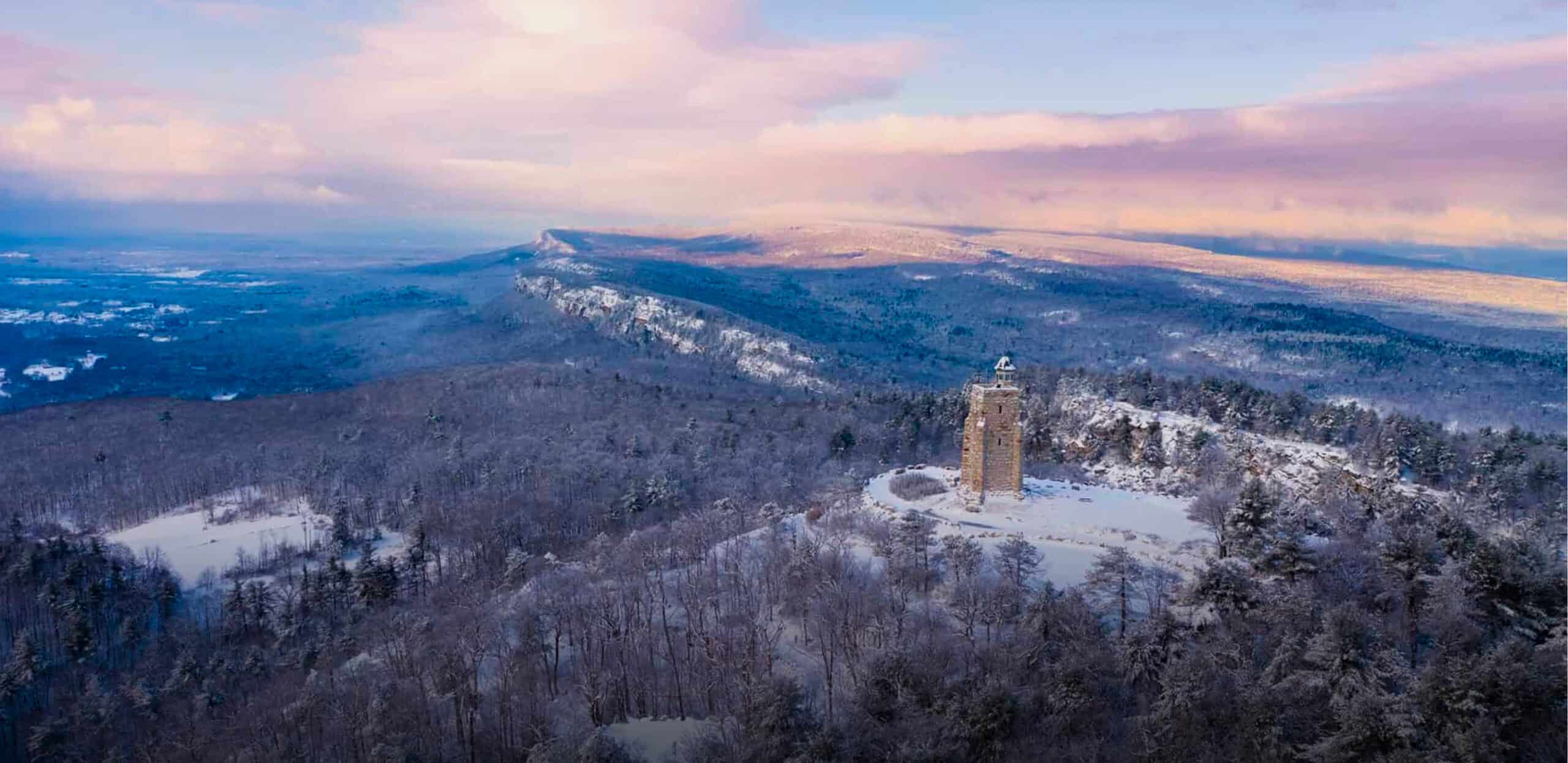Aerial View of the Shawangunk Mountains Near Mohonk
